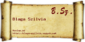 Blaga Szilvia névjegykártya