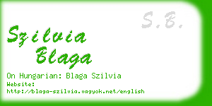 szilvia blaga business card